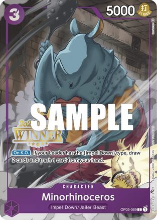 Minorhinoceros (Online Regional 2023) [Winner] (OP03-069) - One Piece Promotion Cards Foil | Grognard Games