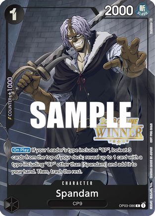 Spandam (Online Regional 2023) [Winner] (OP03-086) - One Piece Promotion Cards Foil | Grognard Games