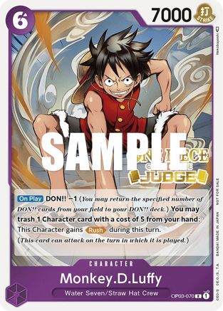 Monkey.D.Luffy (Judge Pack Vol. 2) (OP03-070) - One Piece Promotion Cards Foil | Grognard Games