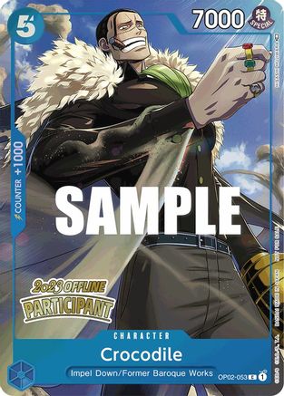 Crocodile (Offline Regional 2023) [Participant] (OP02-053) - One Piece Promotion Cards Foil | Grognard Games
