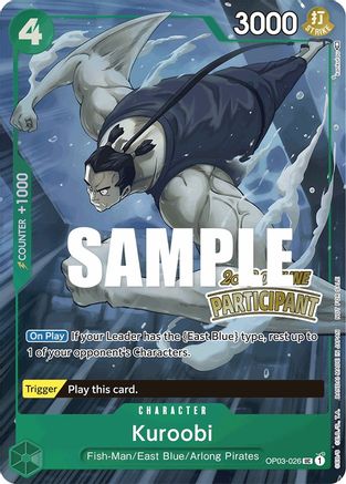Kuroobi (Offline Regional 2023) [Participant] (OP03-026) - One Piece Promotion Cards Foil | Grognard Games