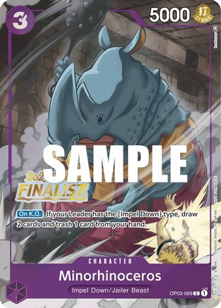 Minorhinoceros (Offline Regional 2023) [Finalist] (OP03-069) - One Piece Promotion Cards Foil | Grognard Games