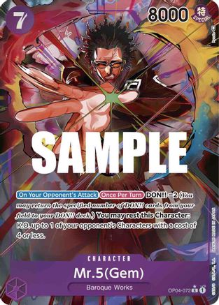 Mr.5 (Gem) (Alternate Art) (OP04-072) - Kingdoms of Intrigue Foil | Grognard Games