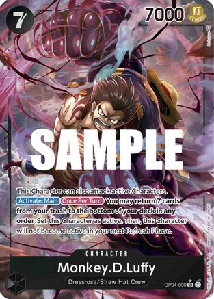 Monkey.D.Luffy (090) (Alternate Art) (OP04-090) - Kingdoms of Intrigue Foil | Grognard Games