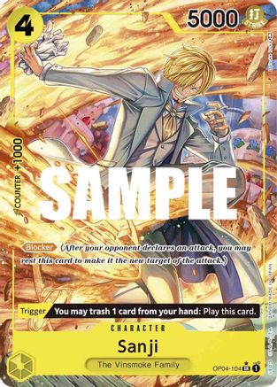 Sanji (104) (Alternate Art) (OP04-104) - Kingdoms of Intrigue Foil | Grognard Games