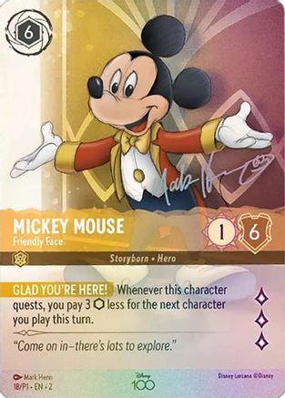 Mickey Mouse - Friendly Face (Alternate Art) (18) [Disney100 Promos] | Grognard Games