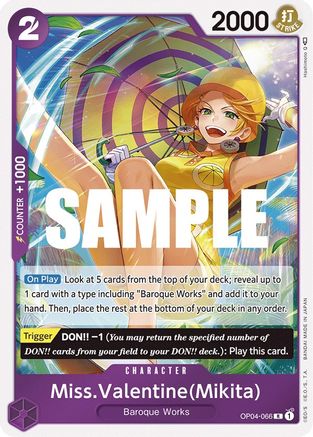 Miss.Valentine(Mikita) (OP04-066) - Kingdoms of Intrigue Foil | Grognard Games