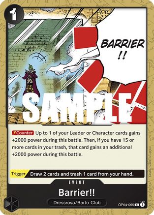 Barrier!! (OP04-095) - Kingdoms of Intrigue | Grognard Games