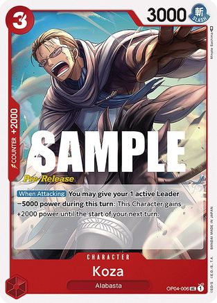 Koza (OP04-006) - Kingdoms of Intrigue Pre-Release Cards | Grognard Games