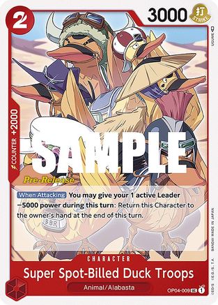 Super Spot-Billed Duck Troops (OP04-009) - Kingdoms of Intrigue Pre-Release Cards | Grognard Games
