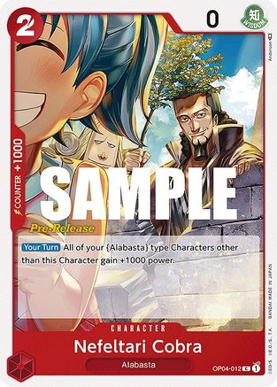 Nefeltari Cobra (OP04-012) - Kingdoms of Intrigue Pre-Release Cards | Grognard Games