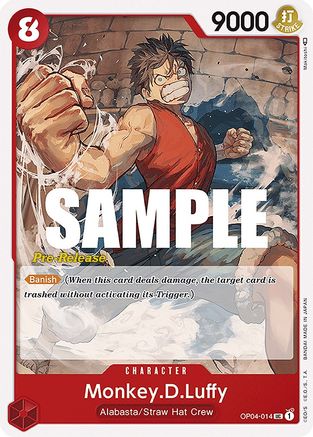 Monkey.D.Luffy (OP04-014) - Kingdoms of Intrigue Pre-Release Cards | Grognard Games