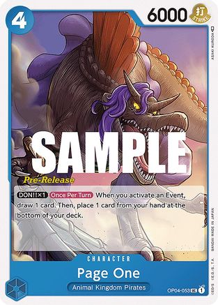 Page One (OP04-053) - Kingdoms of Intrigue Pre-Release Cards | Grognard Games