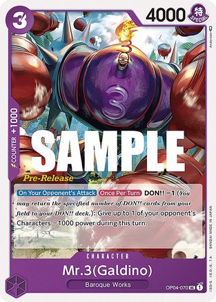 Mr.3 (Galdino) (OP04-070) - Kingdoms of Intrigue Pre-Release Cards | Grognard Games