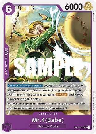 Mr.4 (Babe) (OP04-071) - Kingdoms of Intrigue Pre-Release Cards | Grognard Games