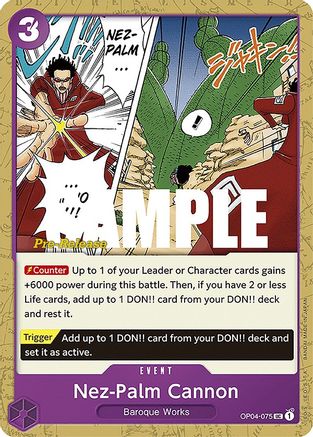 Nez-Palm Cannon (OP04-075) - Kingdoms of Intrigue Pre-Release Cards | Grognard Games