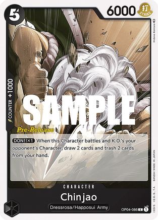 Chinjao (OP04-086) - Kingdoms of Intrigue Pre-Release Cards | Grognard Games