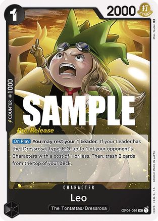 Leo (OP04-091) - Kingdoms of Intrigue Pre-Release Cards | Grognard Games
