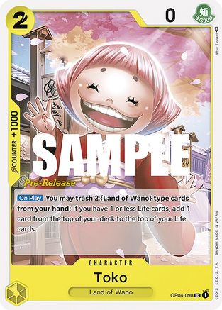 Toko (OP04-098) - Kingdoms of Intrigue Pre-Release Cards | Grognard Games