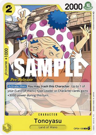 Tonoyasu (OP04-109) - Kingdoms of Intrigue Pre-Release Cards | Grognard Games