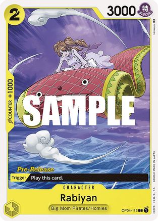 Rabiyan (OP04-113) - Kingdoms of Intrigue Pre-Release Cards | Grognard Games
