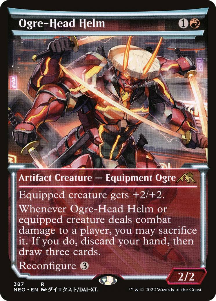 Ogre-Head Helm (Showcase Soft Glow) [Kamigawa: Neon Dynasty] | Grognard Games