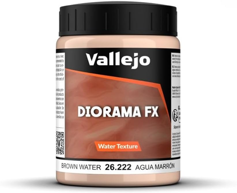 26.222- Vallejo- Diorama FX- Acrylic Water Texture 200 ml Brown Water | Grognard Games