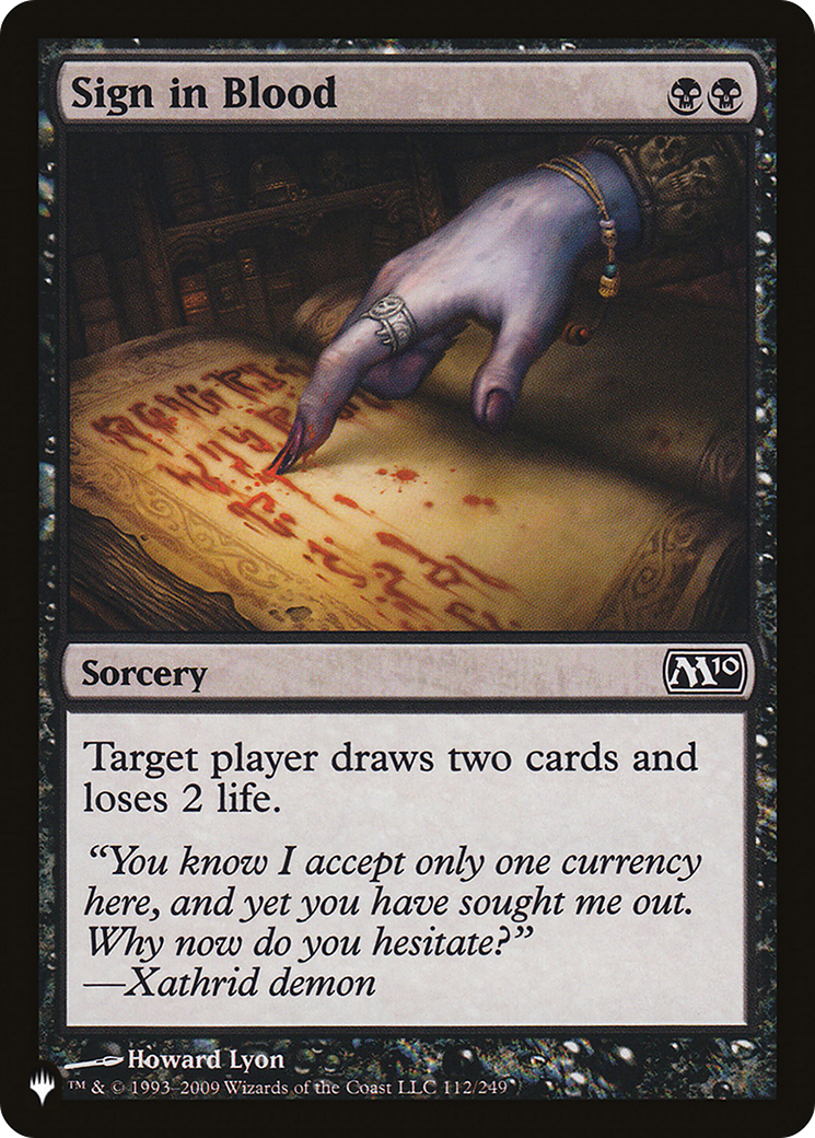 Sign in Blood (M10) [The List] | Grognard Games