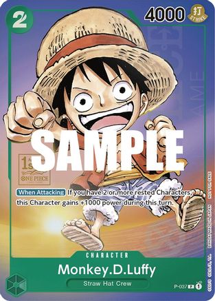 Monkey.D.Luffy (037) (1st Anniversary Tournament) (P-037) - One Piece Promotion Cards Foil | Grognard Games