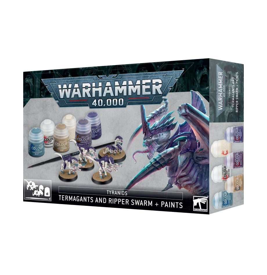 Tyranids: Termagants and Ripper Swarm + Paints Set | Grognard Games