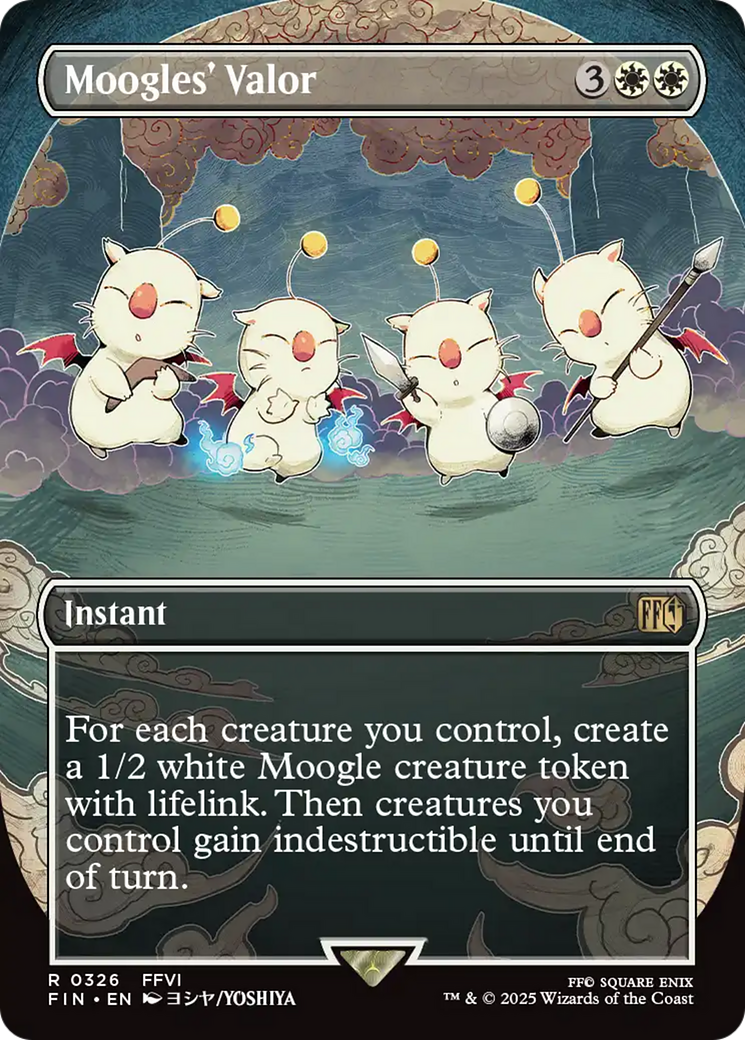 Moogles' Valor (Borderless) (FIN-326) - FINAL FANTASY Foil | Grognard Games