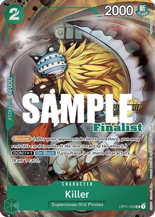 Killer (CS 2023 Top Players Pack) [Finalist] (OP01-039) - One Piece Promotion Cards Foil | Grognard Games