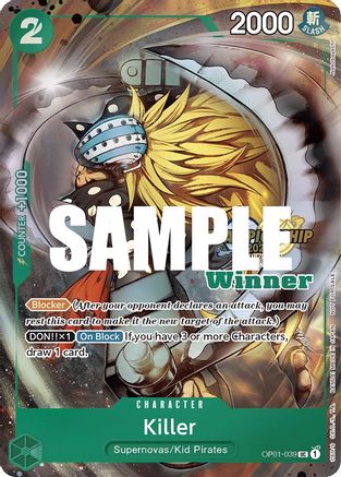 Killer (CS 2023 Top Players Pack) [Winner] (OP01-039) - One Piece Promotion Cards Foil | Grognard Games