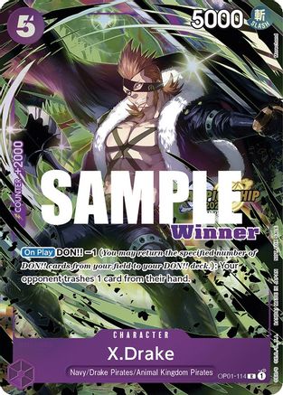 X.Drake (CS 2023 Top Players Pack) [Winner] (OP01-114) - One Piece Promotion Cards Foil | Grognard Games