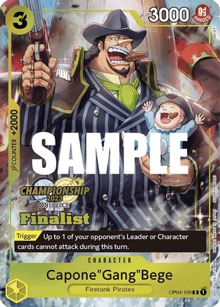 Capone"Gang"Bege (CS 2023 Top Players Pack) [Finalist] (OP04-100) - One Piece Promotion Cards Foil | Grognard Games