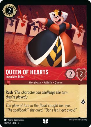 Queen of Hearts - Impulsive Ruler (119/204) [Rise of the Floodborn] | Grognard Games