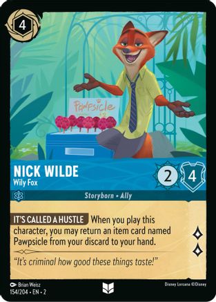 Nick Wilde - Wily Fox (154/204) [Rise of the Floodborn] | Grognard Games