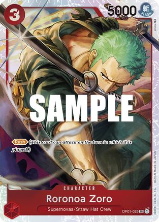 Roronoa Zoro - OP01-025 (Ultra Deck: The Three Captains) (OP01-025) - One Piece Promotion Cards Foil | Grognard Games