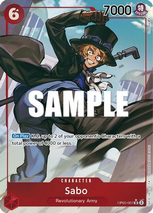 Sabo (007) (Alternate Art) (OP05-007) - Awakening of the New Era Foil | Grognard Games