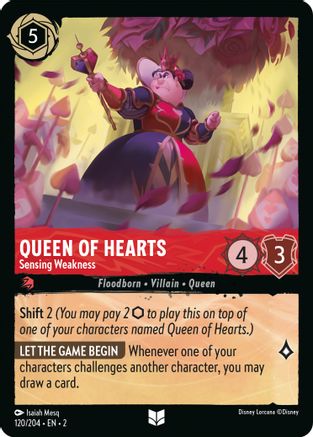 Queen of Hearts - Sensing Weakness (120/204) [Rise of the Floodborn] | Grognard Games