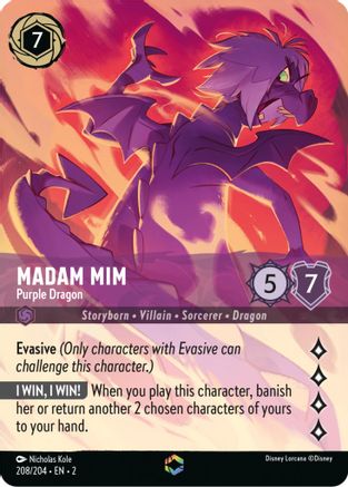 Madam Mim - Purple Dragon (Enchanted) (208/204) [Rise of the Floodborn] | Grognard Games