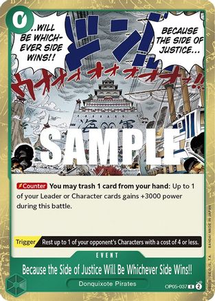 Because the Side of Justice Will Be Whichever Side Wins!! (OP05-037) - Awakening of the New Era Foil | Grognard Games