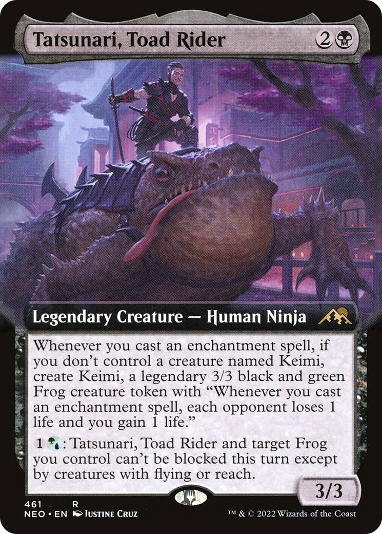 Tatsunari, Toad Rider (Extended Art) [Kamigawa: Neon Dynasty] | Grognard Games