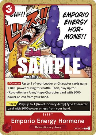 Emporio Energy Hormone (OP05-018) - Awakening of the New Era: 1st Anniversary Tournament Cards | Grognard Games