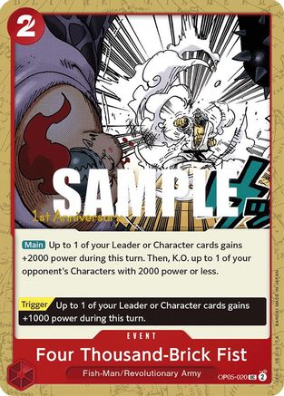 Four Thousand-Brick Fist (OP05-020) - Awakening of the New Era: 1st Anniversary Tournament Cards | Grognard Games