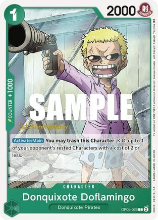 Donquixote Doflamingo (028) (OP05-028) - Awakening of the New Era: 1st Anniversary Tournament Cards | Grognard Games