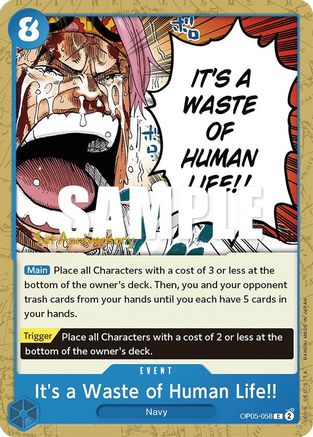 It's a Waste of Human Life!! (OP05-058) - Awakening of the New Era: 1st Anniversary Tournament Cards | Grognard Games