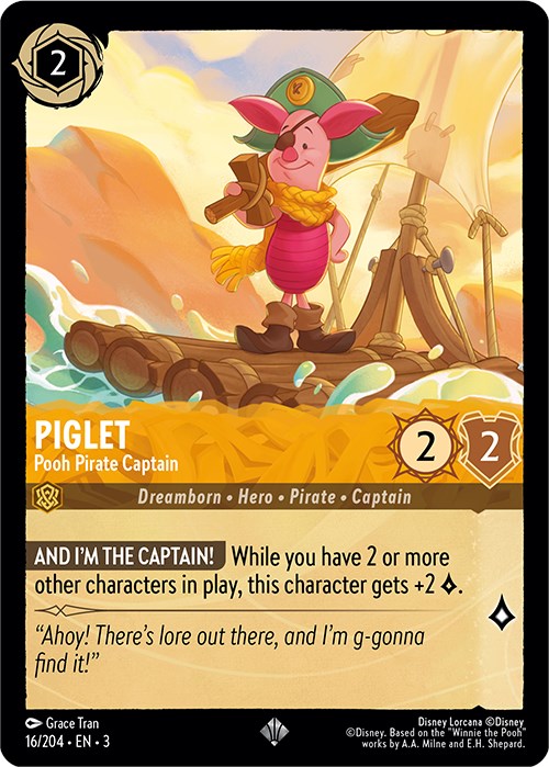 Piglet - Pooh Pirate Captain (16/204) [Into the Inklands] | Grognard Games