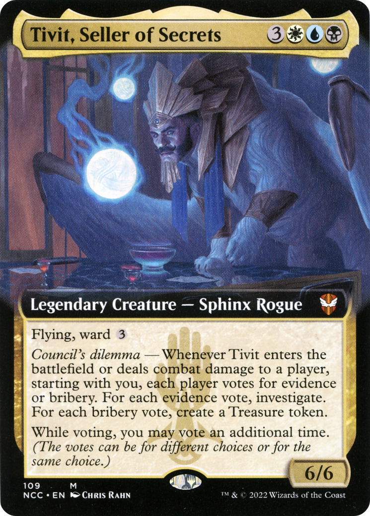 Tivit, Seller of Secrets (NCC-109) - New Capenna Commander: (Extended Art) Foil | Grognard Games