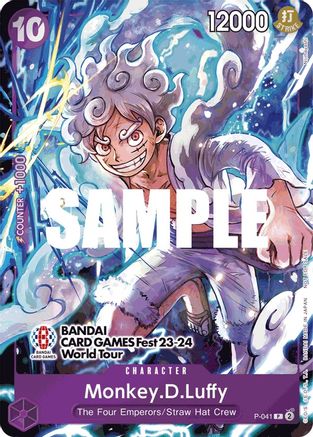 Monkey.D.Luffy (041) (BANDAI CARD GAMES Fest 23-24 World Tour) (P-041) - One Piece Promotion Cards Foil | Grognard Games
